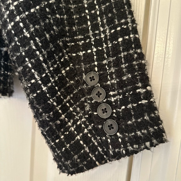 Coldwater Creek Wool Blend Blazer Womens 16P Black Tweed Career Jacket Petite - Picture 2 of 8
